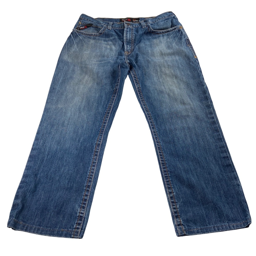 Ariat FR M3 Loose Jeans Men's 36x30 (35x28) Blue CAT2 Flame Resistant Workwear - Picture 8 of 13